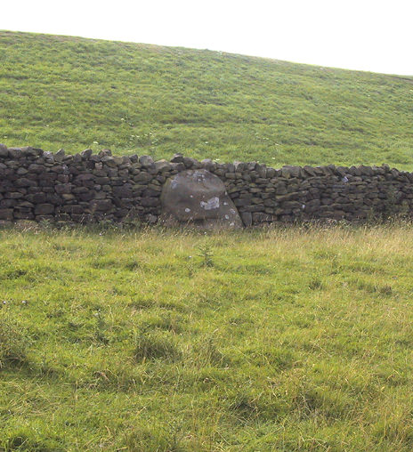 Possible Standing Stone in walling close to Standing Stone Road crossroads