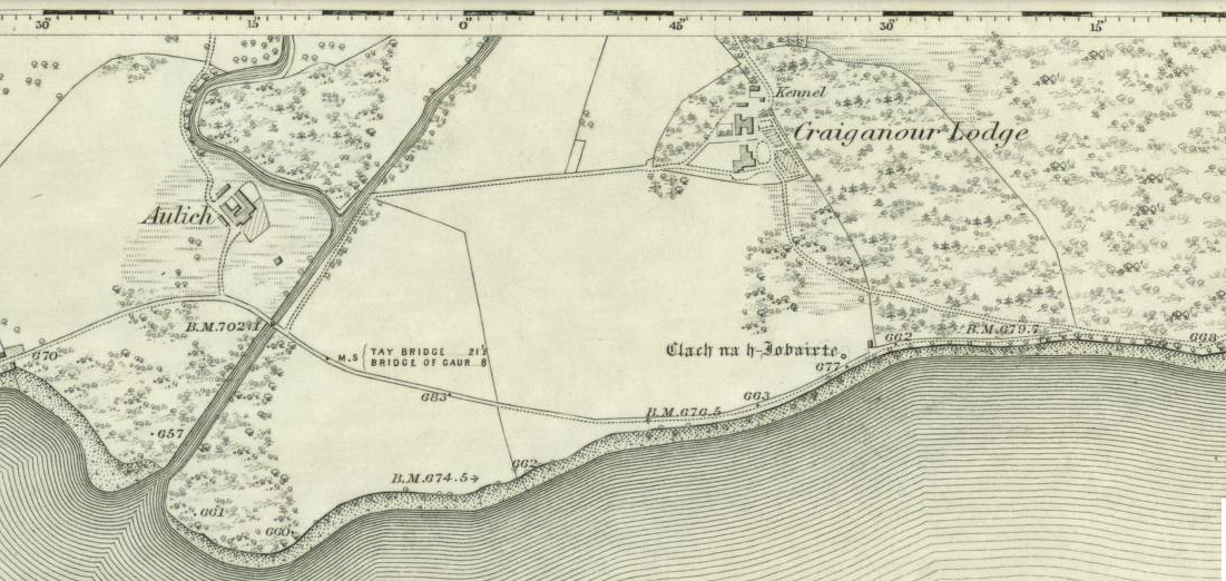Standing stone shown on the 1867 OS-map