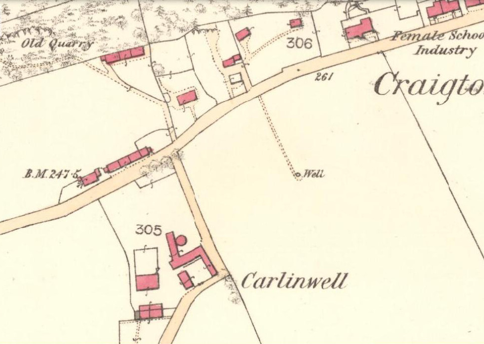 Carlin Well on the 1865 OS-map
