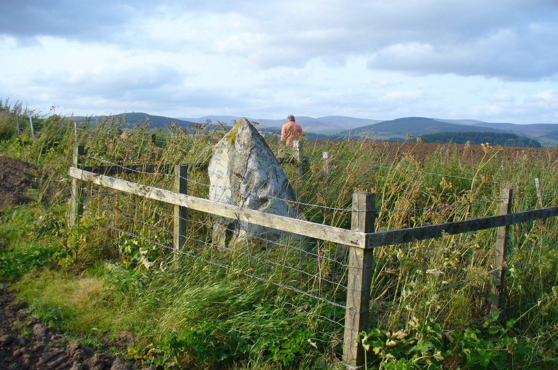 Caddam stone, looking north