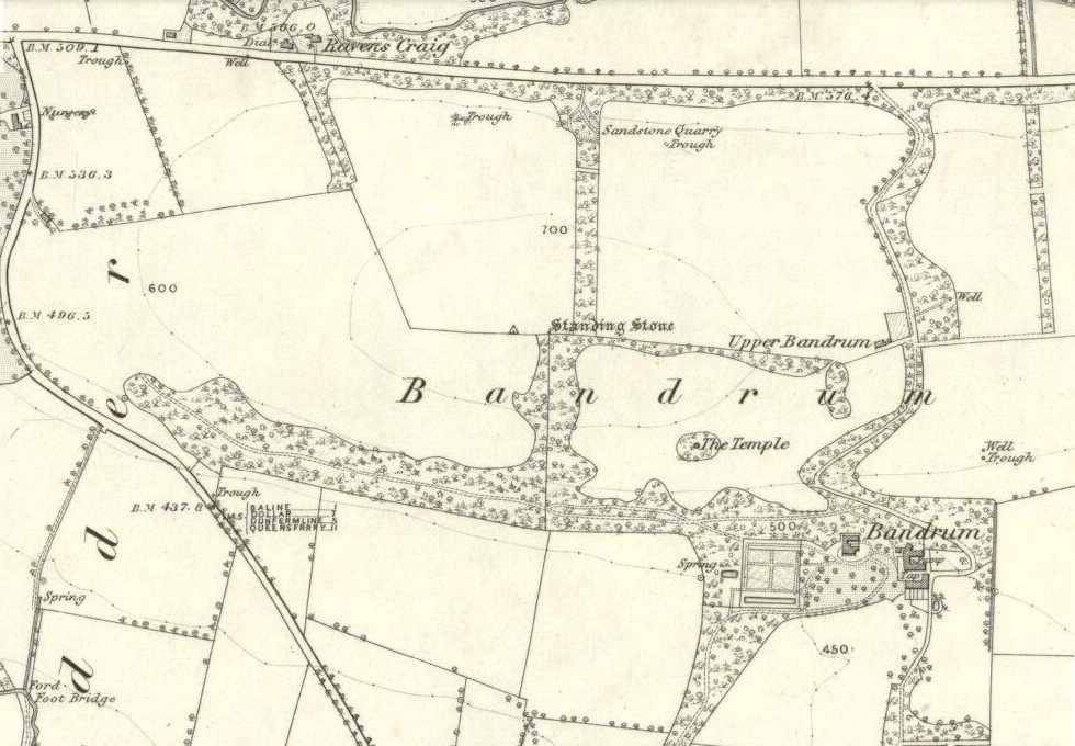 Bandrum Stone on 1854 map