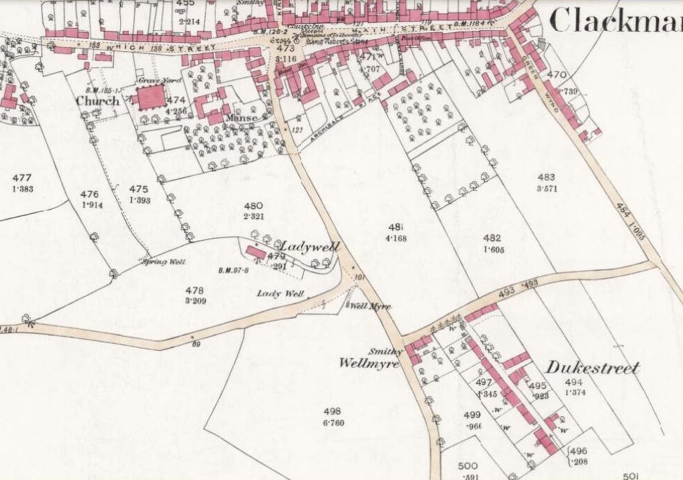 1866 OS-map showing Lady Well