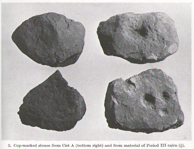 Cup-marked stones from Cist A, Cairnpapple