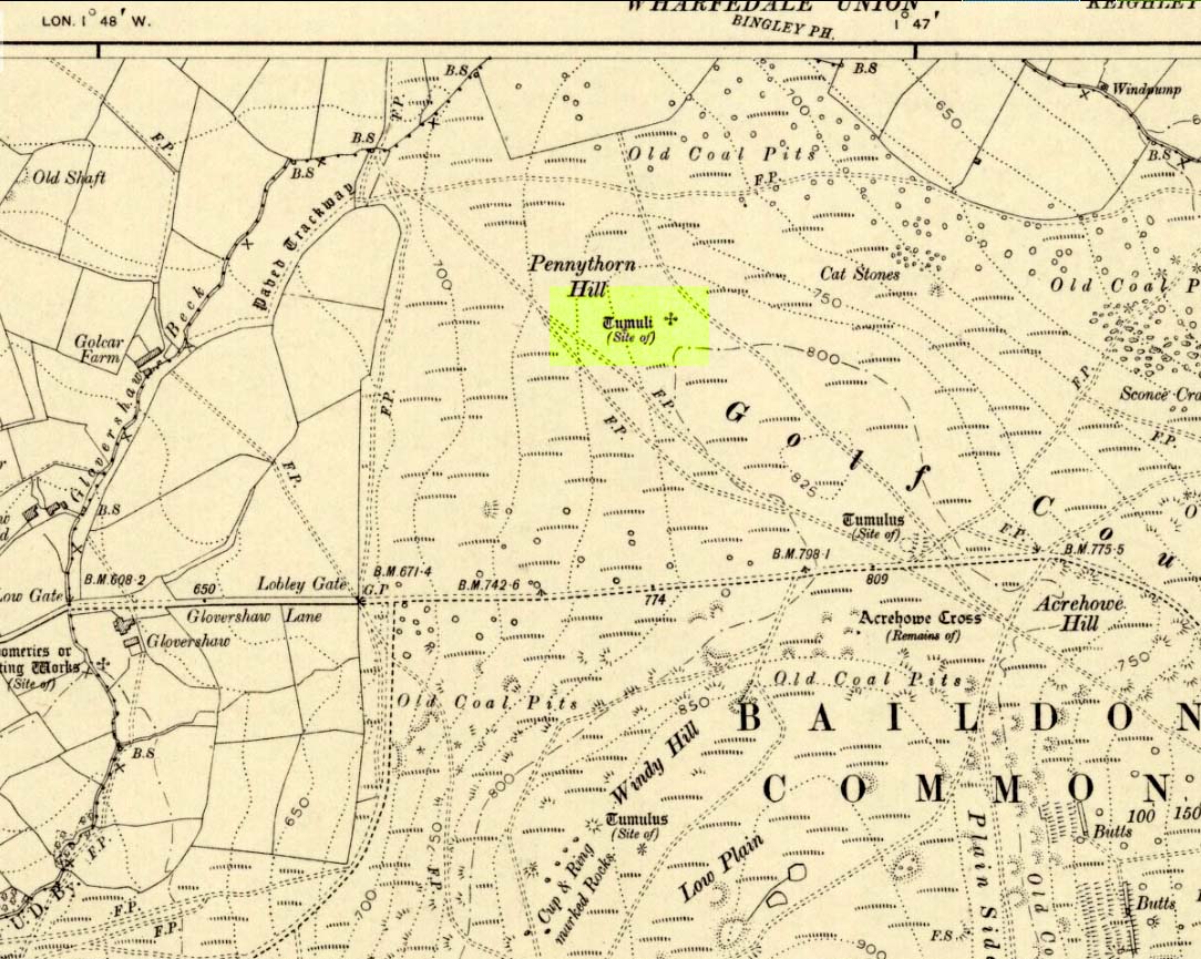 Site highlighted on 1909 OS-map