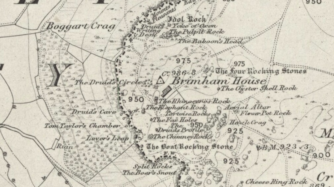 Druid's Circle on 1854 map