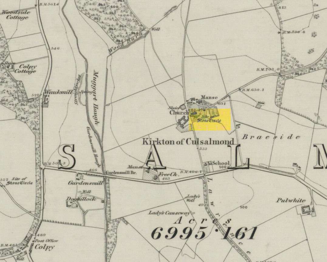Site of the circle on 1873 map