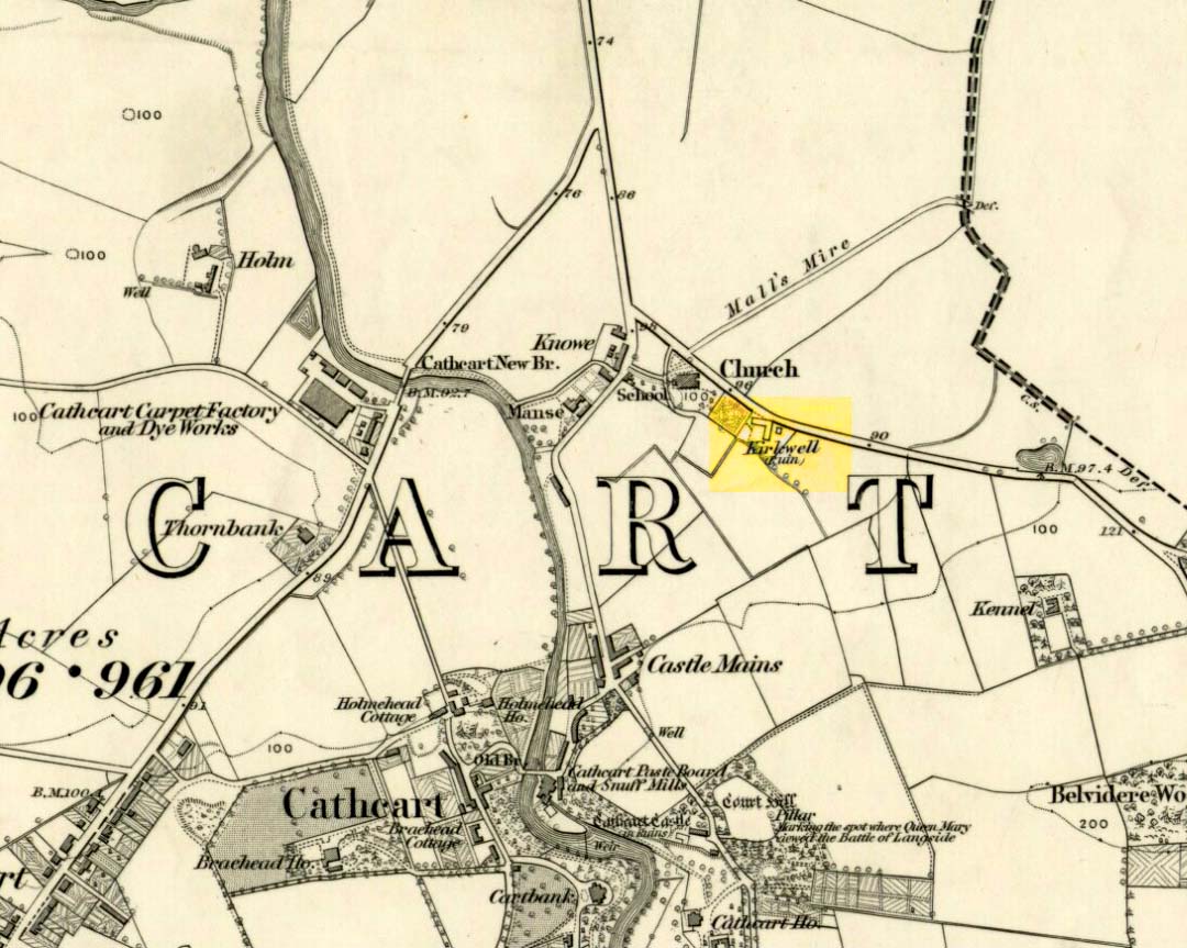St Oswald, or the Kirk Well, on 1863 OS-map