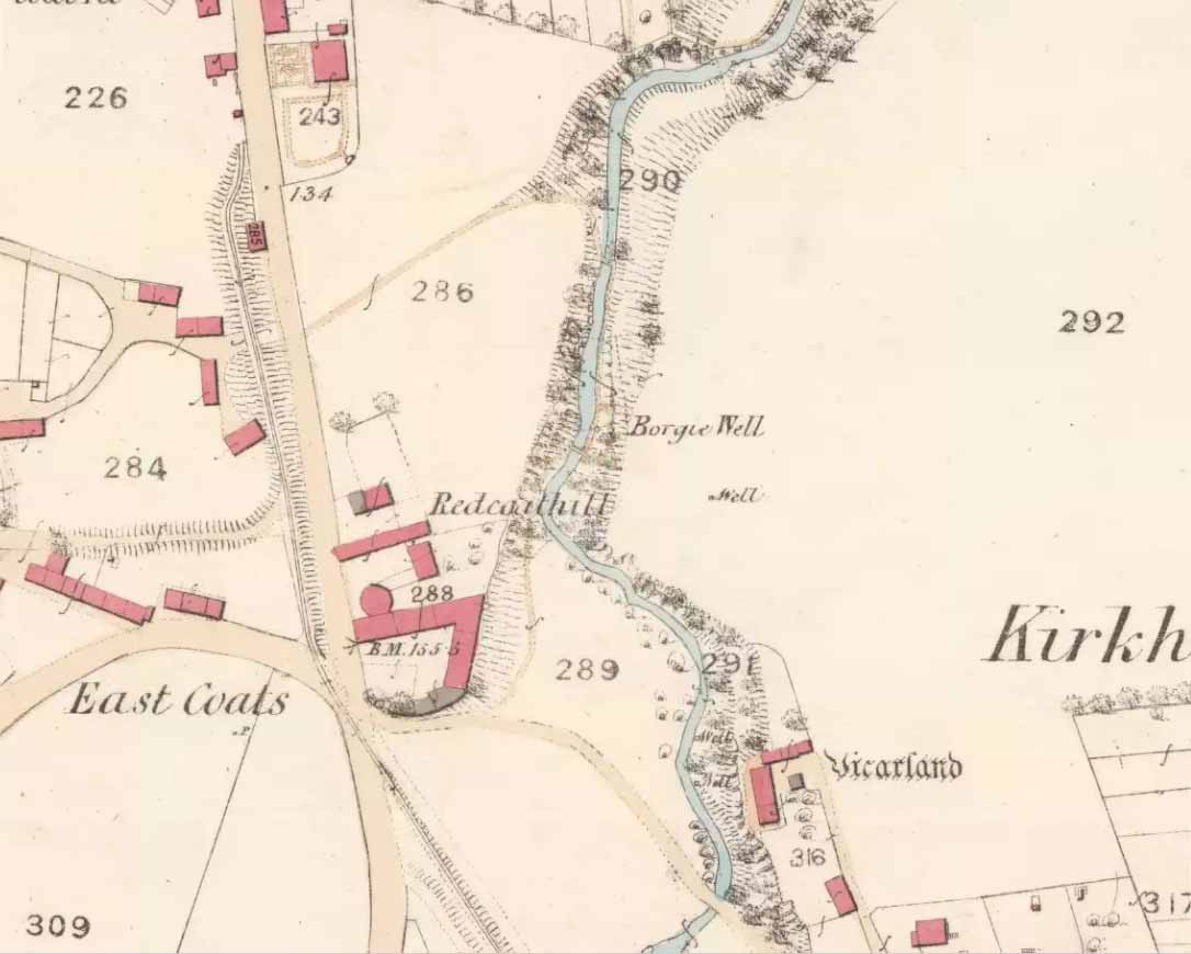 Borgie Well on the 1859 map