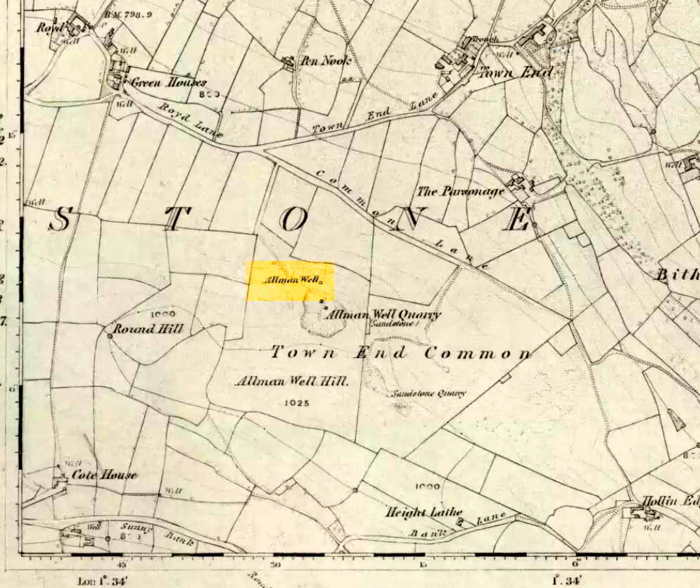 Allman or Dragon Well, 1855 map