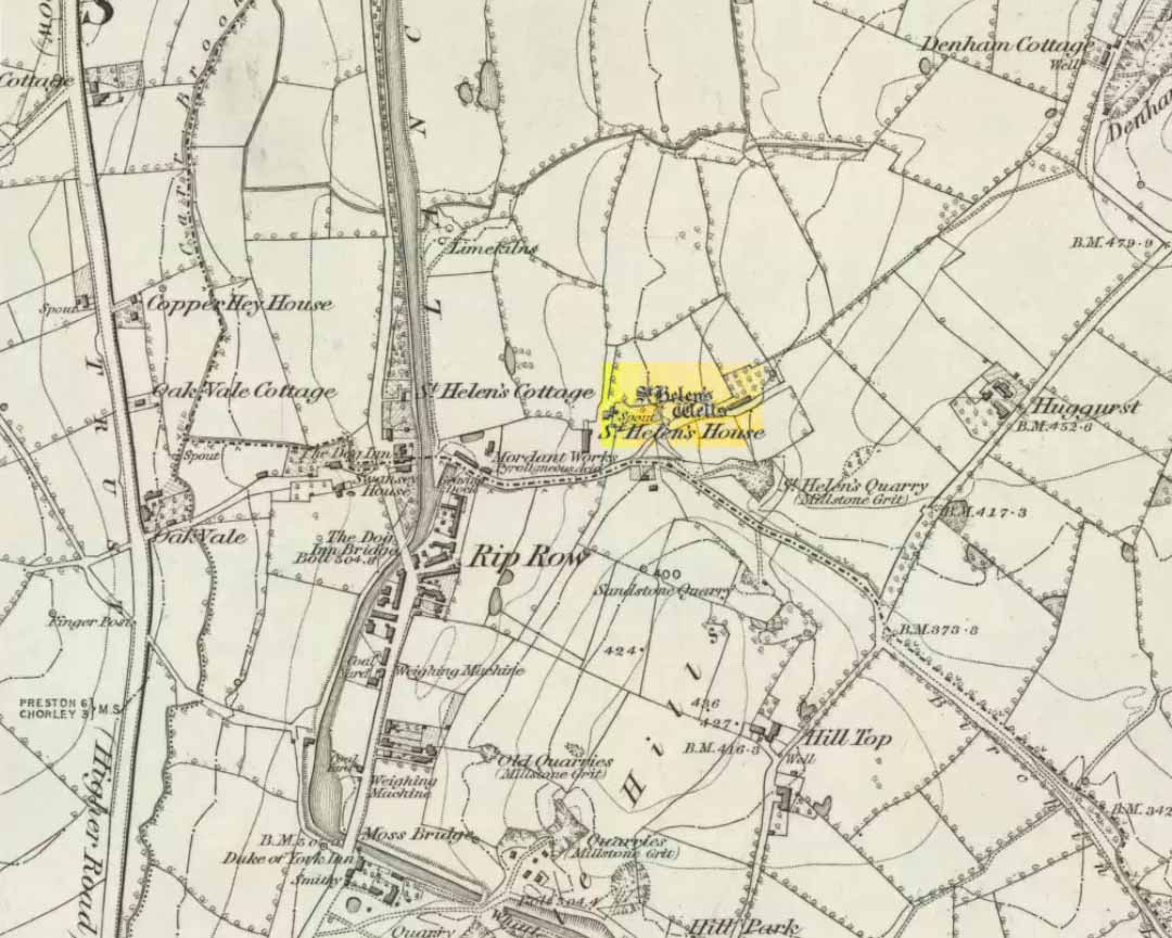 St Helen's Well on 1848 map