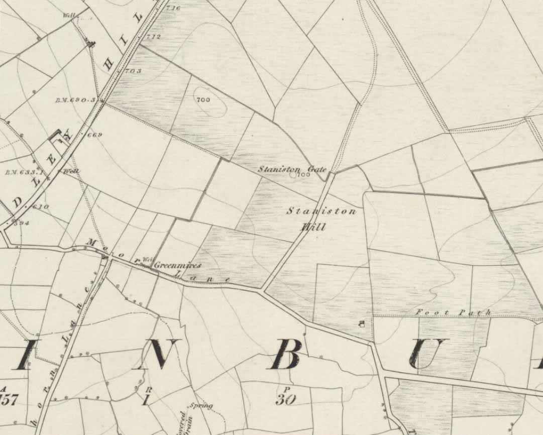 Staniston Hill on 1851 map