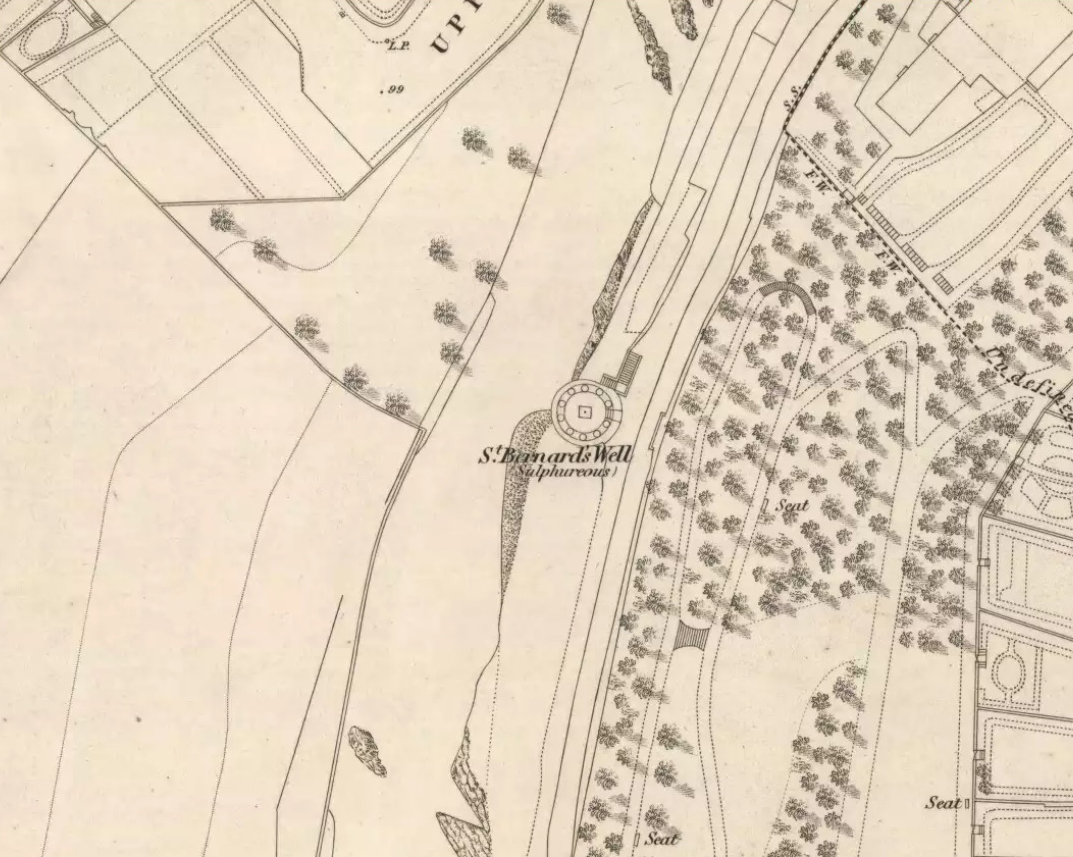 St Bernards Well on 1851 map