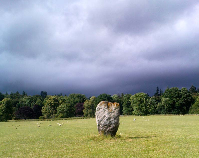 Dane's Stone under a brilliant sky