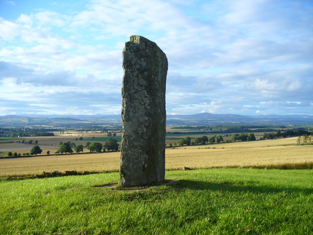 The tall carved stone at Keillor