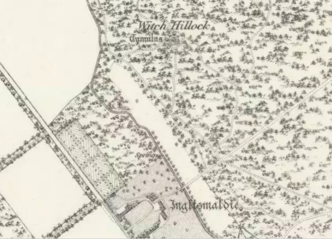 The site shown at the top of the 1865 6" OS Map.